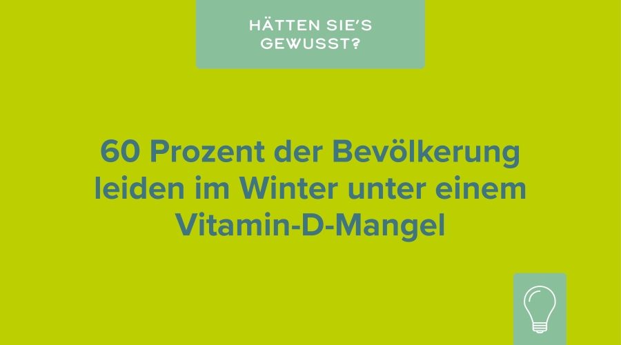 60 Prozent der Bevölkerung leiden im Winter unter einem Vitamin-D-Mangel