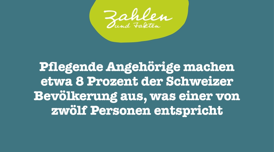 Pflegende Angehörige machen etwa 8 Prozent der Schweizer Bevölkerung aus, was einer von zwölf Personen entspricht