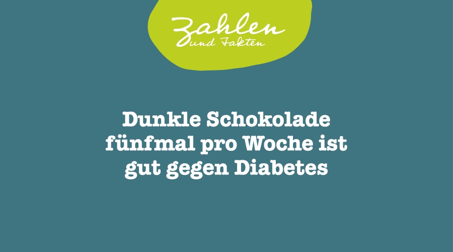 Dunkle Schokolade fünfmal pro Woche ist gut gegen Diabetes