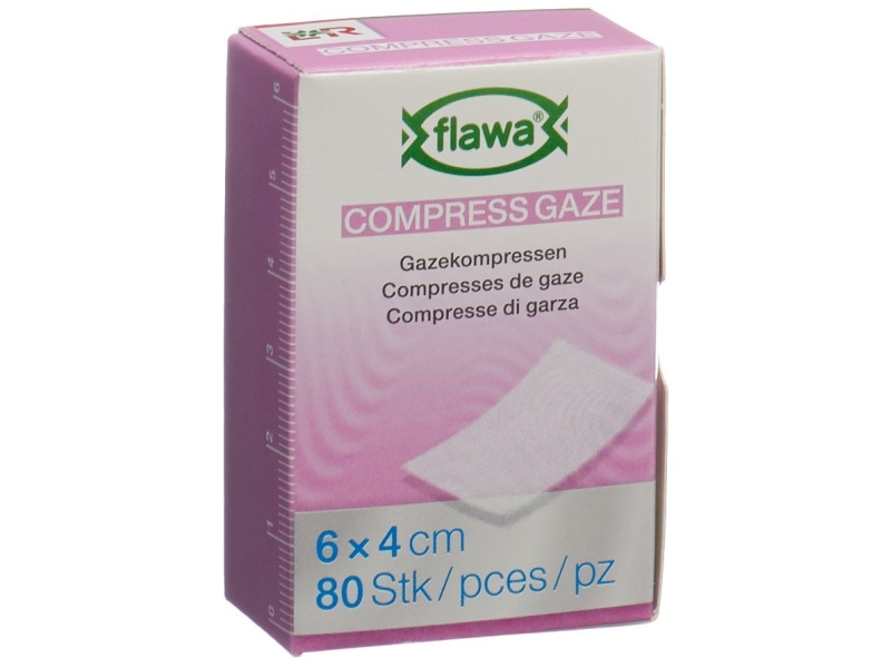 FLAWA compresse gaze type 28 4x6cm stérilisé 80 pièces