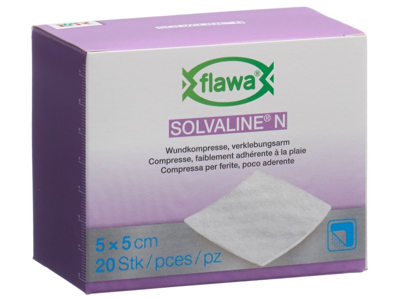 FLAWA Solvaline N Kompressen 5x5cm steril 20 Stk