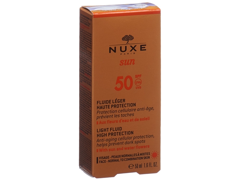 NUXE sun SPF50 léger visage hauter protection flacon 50ml