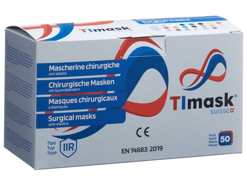 TIMASK Masque Médical Jetable Type IIR Printemps, 50 pièces