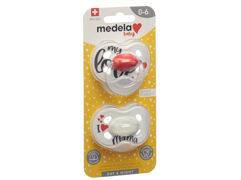 MEDELA Baby sucette day & night 0-6 signature love 2 pièces