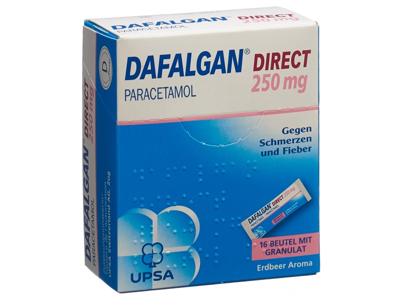 DAFALGAN Direct ganulés fraise 250 mg 16 pièces
