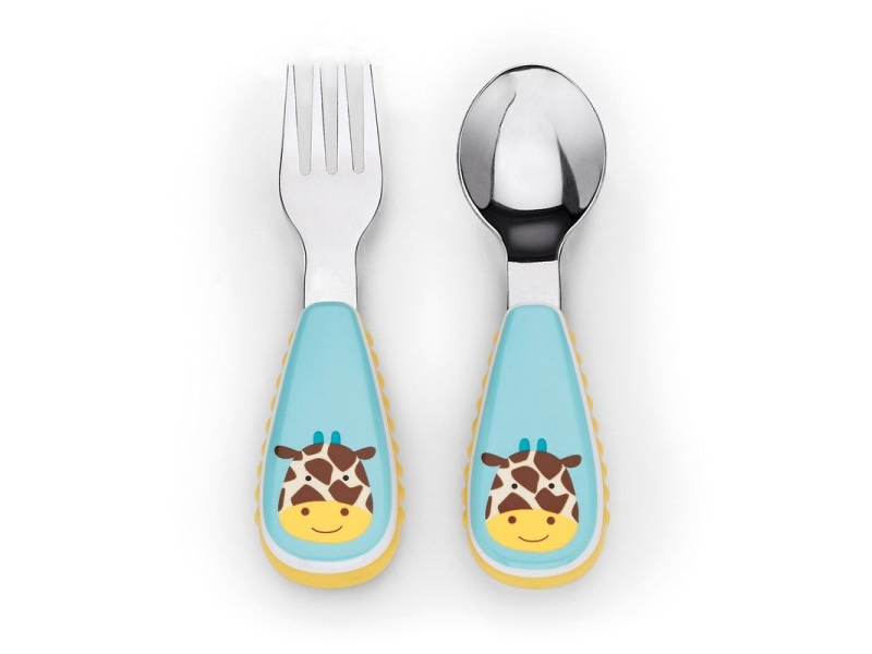 SKIP HOP Cuillère + fourchette girafe